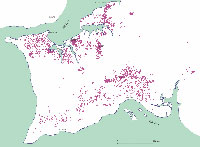 Distribuição da vinha na Península de Setúbal